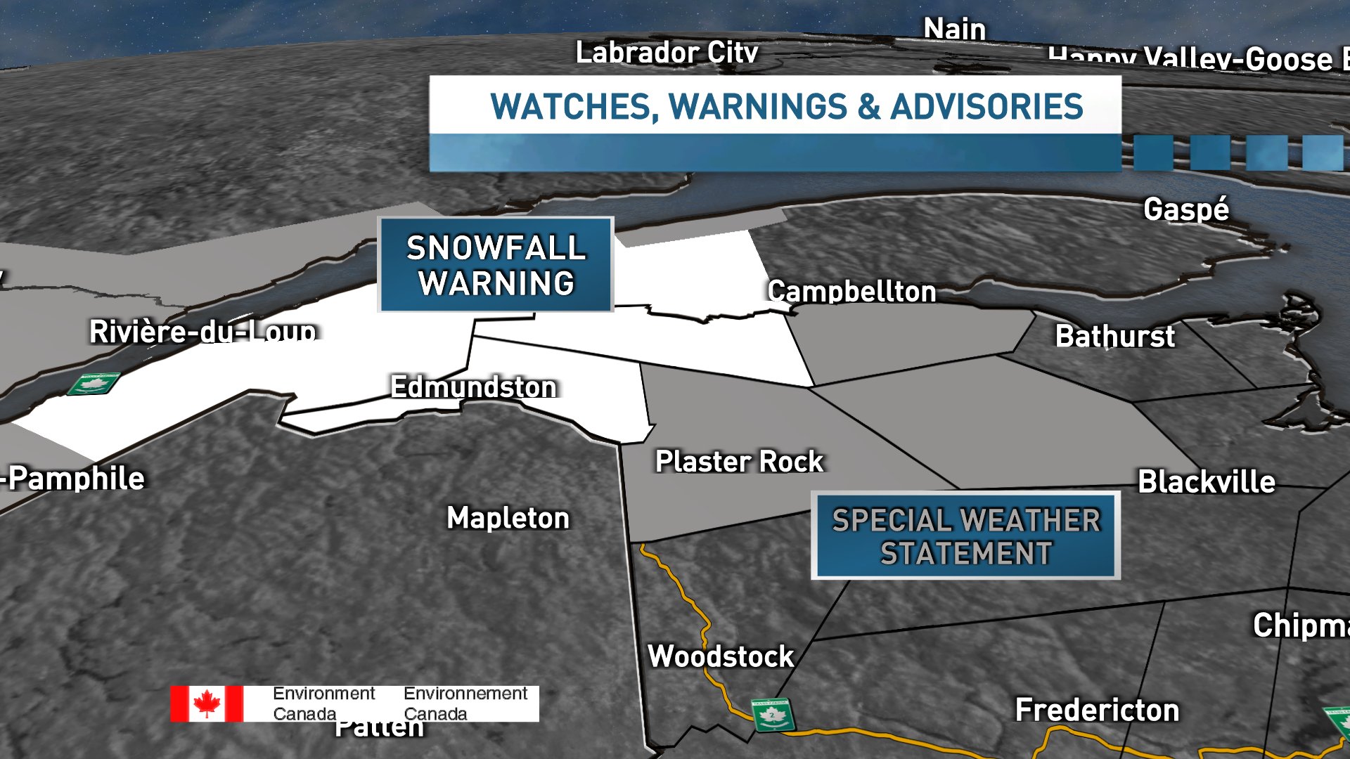 Ryan Snoddon on Twitter "Snowfall warnings are in effect for Edmundston & Madawaska + Western