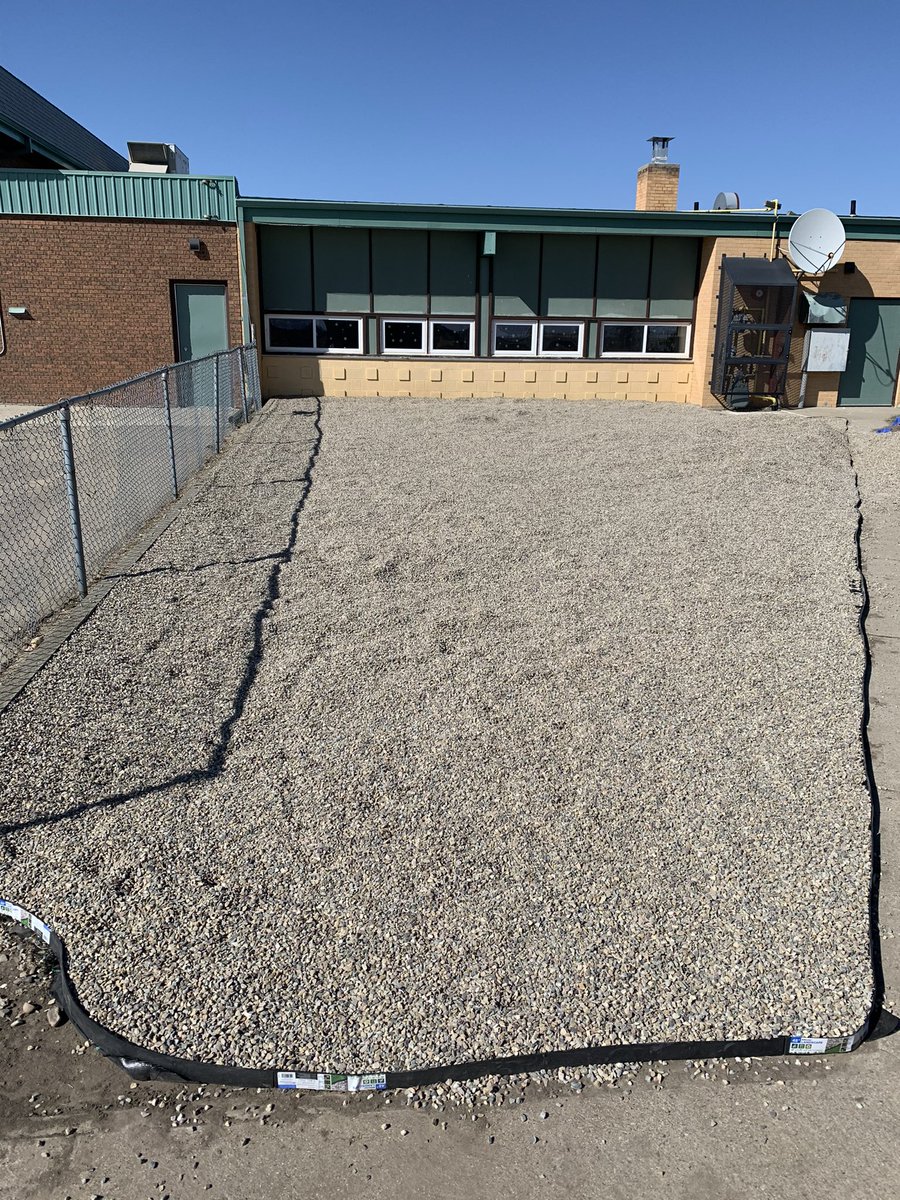 A big thanks to Mr. Ruf and the many students who helped level, prepare, and gravel this area. Also, we are very grateful for the Knudsen family, who donated and delivered the gravel! Soon some garden beds will be built to add a finishing touch!