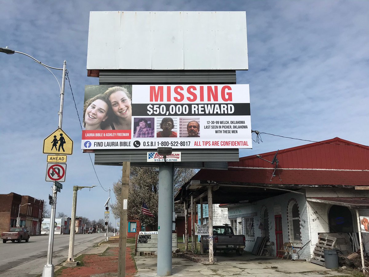 The search for the girls will not stop #Oklahoma #Kansas #truecrime #findlauriabible #missing #crime #truecrimepodcast #JaxMiller #HellIntheHeartland #Lauria #Ashley #Justice #MissingPerson #missingchild #Billboard #truecrimecommunity