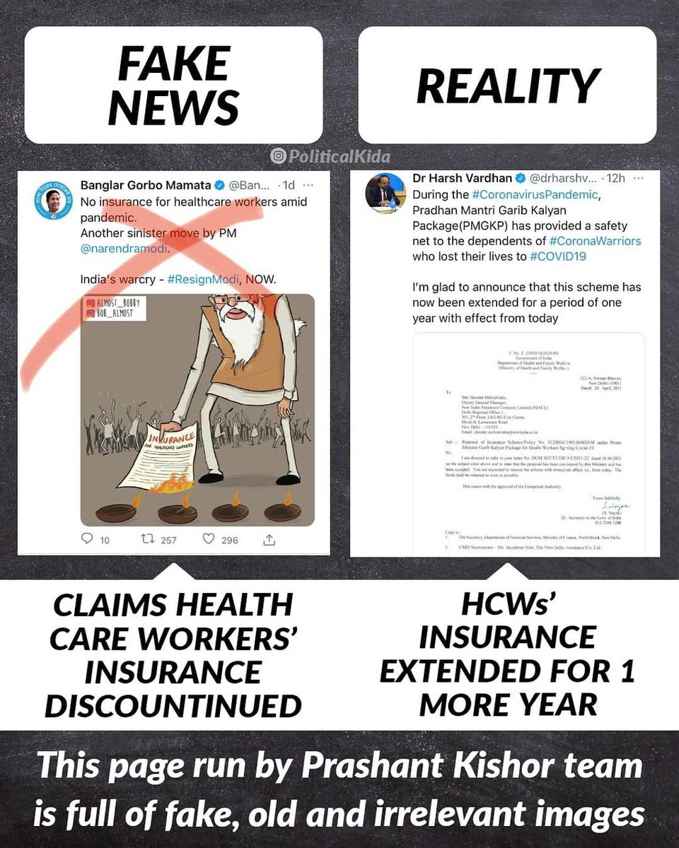This is how  #FakeNews is being circulated by Mamata Banerjee's propaganda cell to create panic & distress during the  #Covid19 pandemic. Must note the handle posting the misleading pictures/information is verified by  @twitter. (2/4)