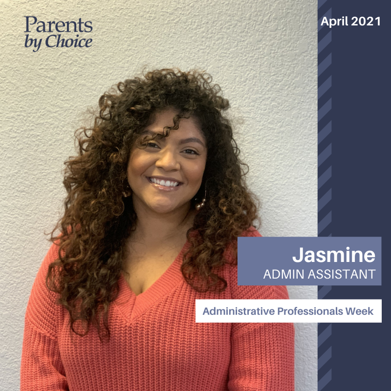 ParentsbyChoice's tweet photo. It's #AdministrativeProfessionalsWeek! Today we are showing appreciation for Jasmine, one of our Admin Assistants! Jasmine is remarked as being positive, helpful, and going above and beyond! https://t.co/SQktOQPdyl