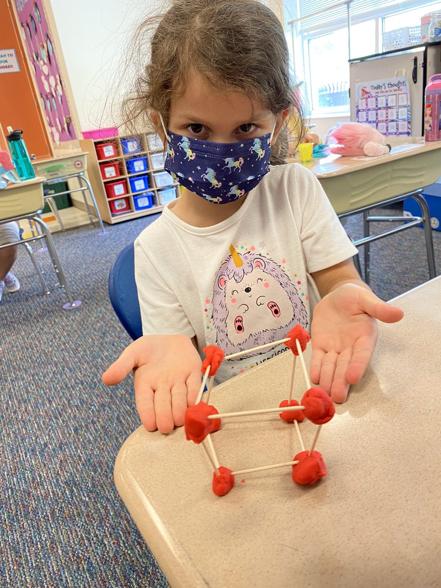 mrswirthin1st's tweet photo. Today we used different classroom materials to make 3D shapes. Look how awesome they turned out! @ScottsRidgeES @mleach2 https://t.co/9c3cn7Hsij