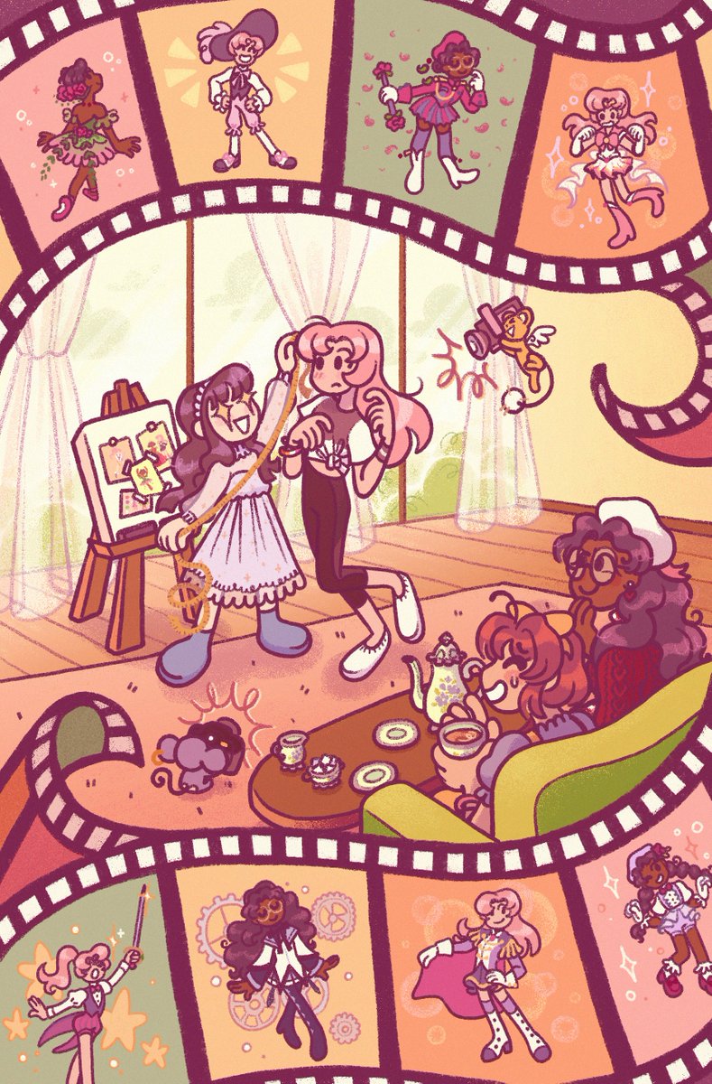 kate_visnaw's tweet photo. my final piece for @SleeplessZines magical girl crossover zine! 🎀📏
there are still some leftovers in the shop, so check em out! everything in the book turned out so cute 💕 https://t.co/bmEVbyiSju
