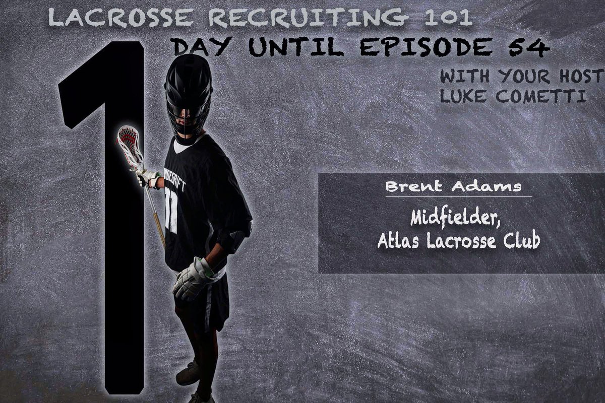 We are back with the 1️⃣ day countdown‼️
•
Download📱&amp; listen 🎧 to episode 54 as Luke talks🗣 with Brent Adams, Midfielder, Atlas Lacrosse Club🥍
<a href="/BDAdams_8/">Brent Adams</a> 
CLNC Sports

#LR101