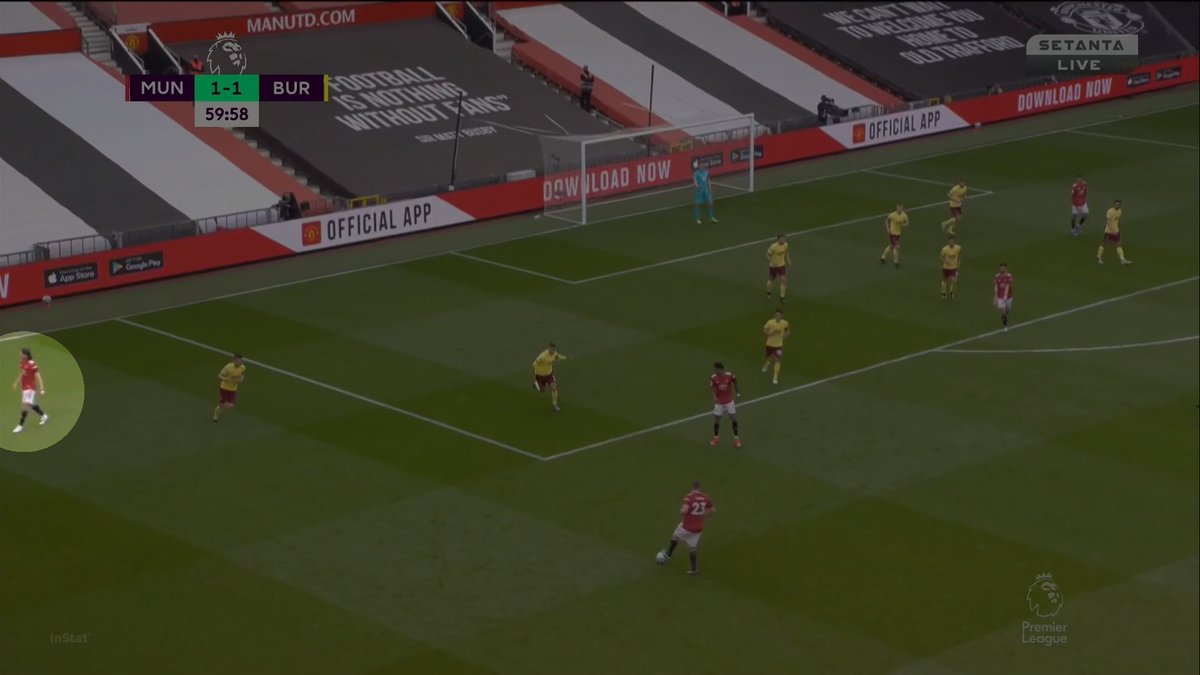 Cavani was so annoyed with the pass that once he retrieves it and gives it to Shaw he just walks off to the side whilst throwing his hands up in the air.He joins the next sequence seconds later, though.