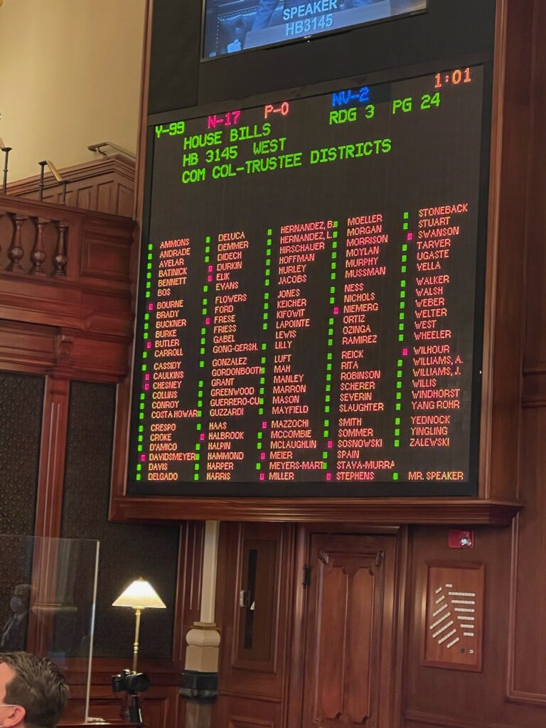StateRepWEST's tweet photo. Equal representation on our community college trustee boards is needed, not just racially - but geographically as well. That's why I'm happy to have passed HB3145 out of the House today. 
. https://t.co/zKGtSiW67N