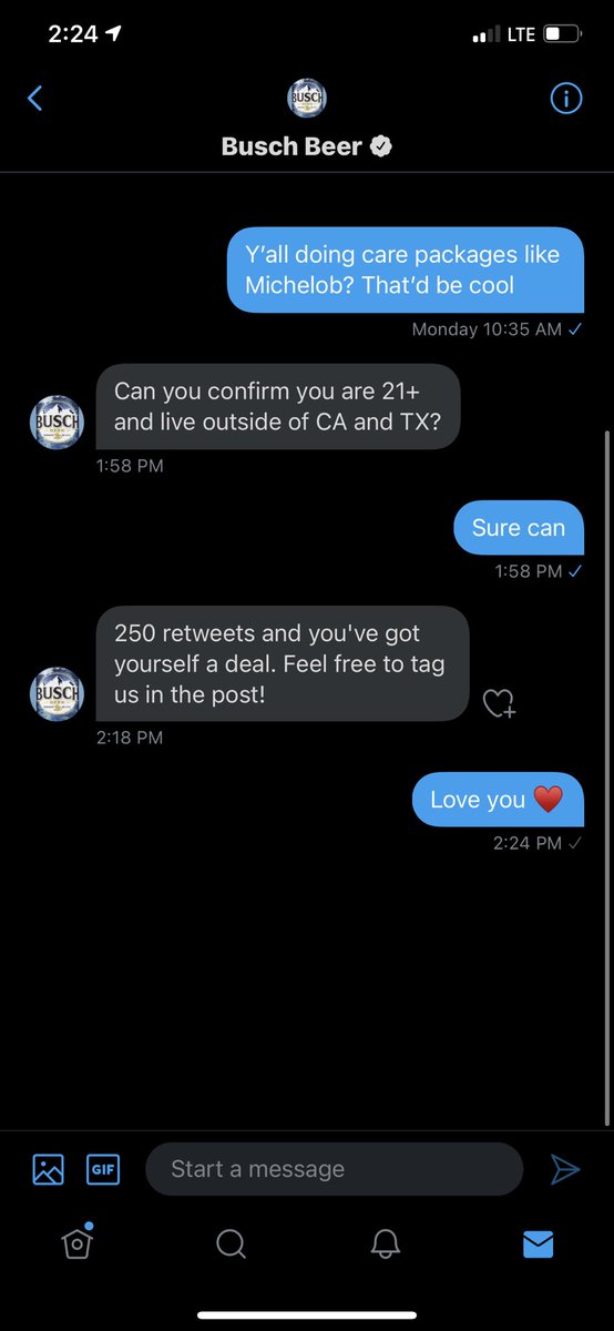 @BuschBeer is the best man. Can you guys help though? I need 250. #Buschhhhhhhhhhhhhhhhhh