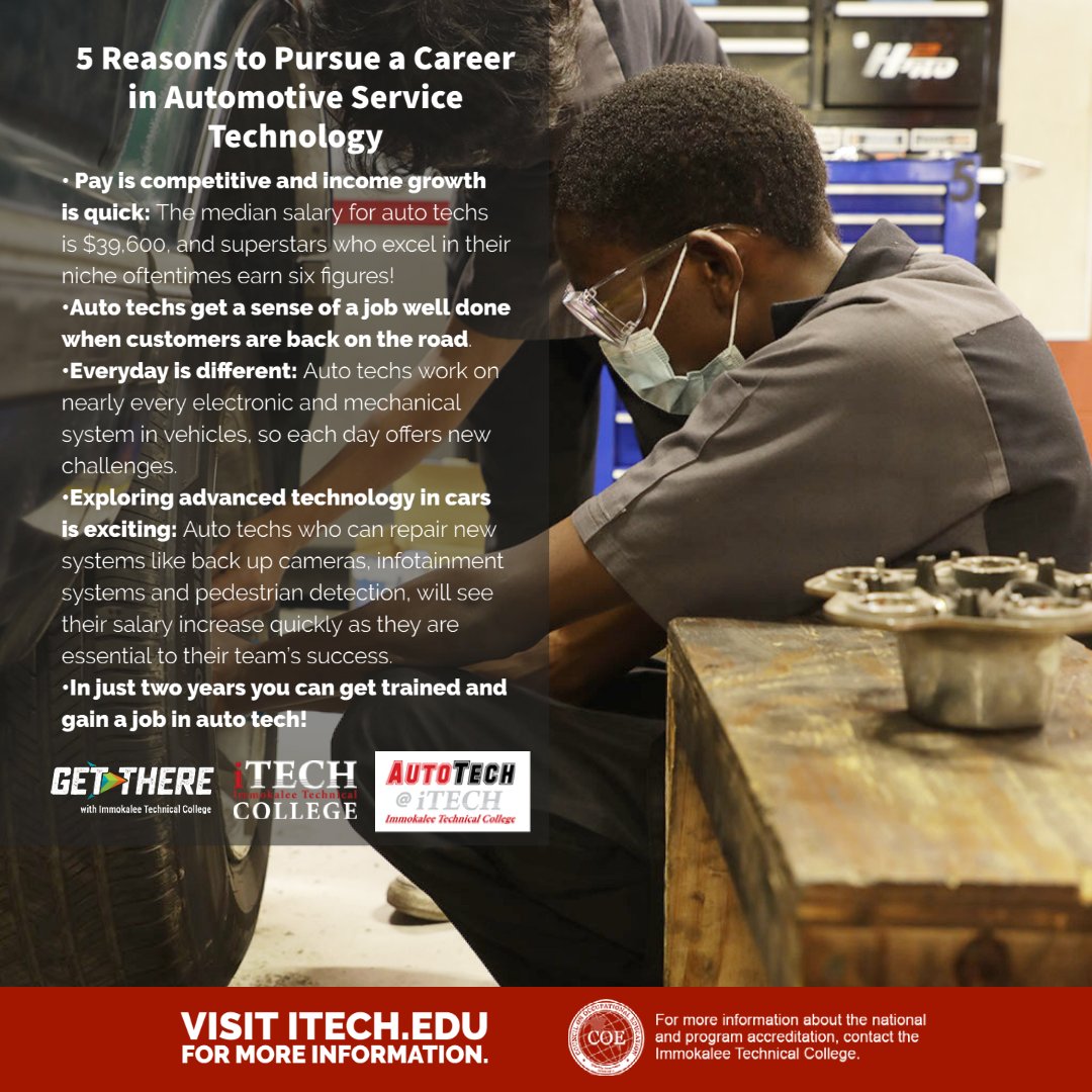 iTECH_College's tweet image. The #auto industry needs highly trained #technicians who are passionate about #cars. ✨With the motivation to #learn and the #drive to take on new challenges, pursuing an #autotech job is a great #career choice.✨
Visit itech.edu for more info.
