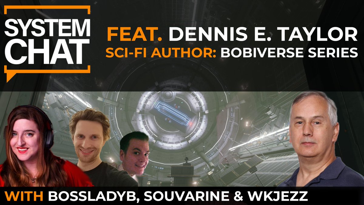 WKJezz3306's tweet image. Myself, @BossladyB_Love and @_Souvarine are about to sit down and talk to SciFi author Dennis E. Taylor.  It got me to thinking - what stories in Science Fiction would you like have an opportunity to play in @EliteDangerous ?