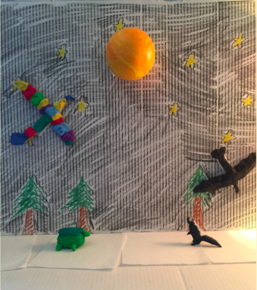 KaraMedlicott's tweet photo. HUB students explored storytelling this week through the use of loose parts. We listened to the story 'Rainbow Crow' and chose personally meaningful materials to retell the story in their own words. What a range of ideas we had! 
@EdgemontCBE #EdgemontStory #WeAreCbe https://t.co/LPjvbgBetC