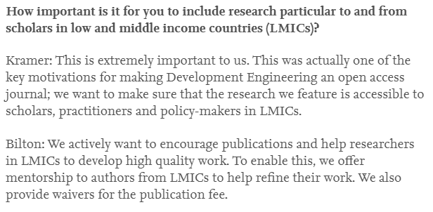 CEGA_UC's tweet photo. In a recent @Elsevier_Eng Q&amp;A, chief editors of the #DevEng Journal, @susanAmrose (@MITMechE), @BiltonAmy (@uoftmie) &amp; @BerberKramer (@IFPRI) share more info about the journal &amp; how they plan to support &amp; invite submissions from scholars in LMICs: https://t.co/ZrrKLWu677 https://t.co/p0CqNxExtj