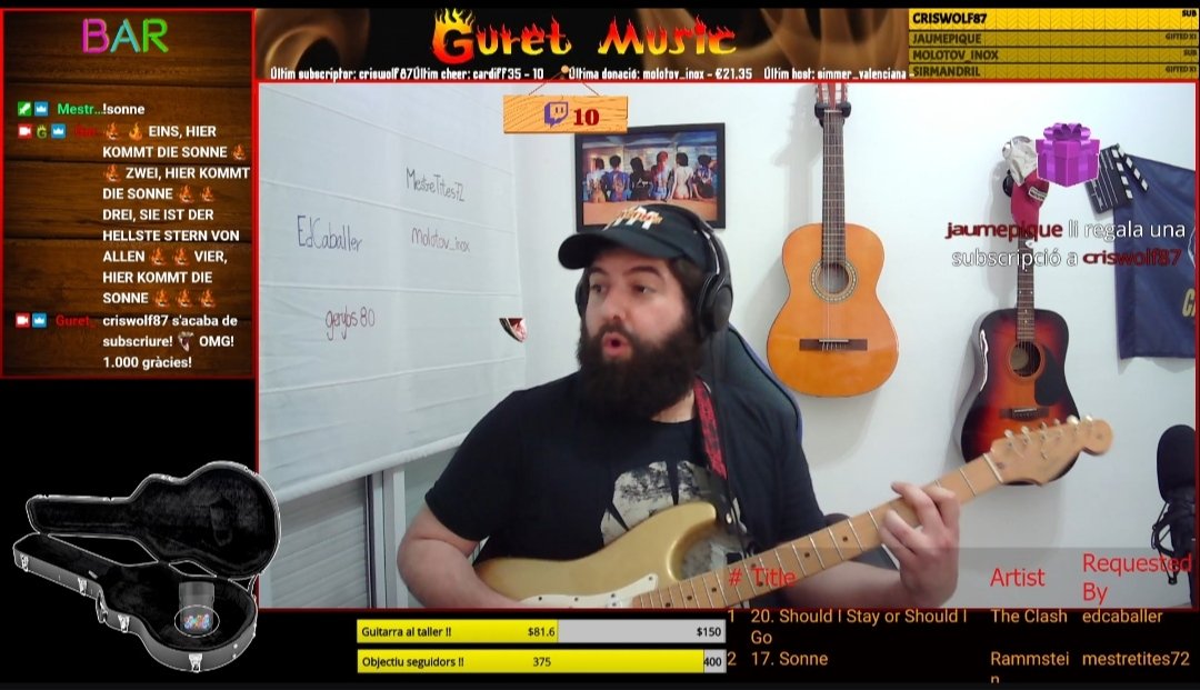 Moment exacte quan en <a href="/Guret_/">Guerau_🤘🌚🎮</a> veu que el gran i em quedo molt curt <a href="/jaume_pique/">Jaume Piqué</a> em regala una subscripció😱😱😱, llàstima que en aquell moment he sortit de twitch, JAUME PIQUE, ETS UN CRACK I MOLTES GRÀCIES, RECUPERA'T AVIAT, T'EN DEC UNA😘