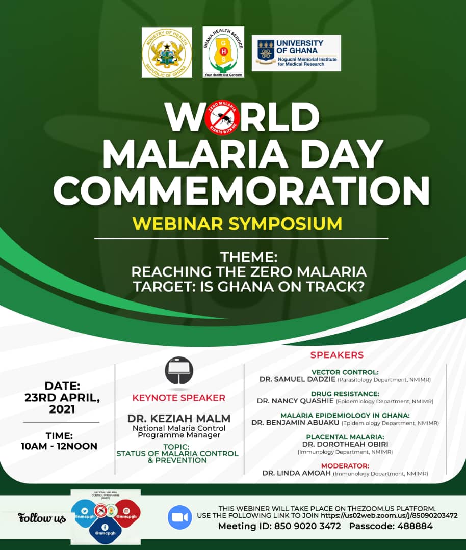 FredericaPartey's tweet photo. Join us mark World Malaria Day. #togetherwecan #zeromalaria @NMIMR_UG @WACCBIP_UG @gordon_awandare @msmosi @ruthayanful @benkoku @hmensahbrown @radjanie2 @dictamens @UnivofGh https://t.co/i3ujD9jDZy