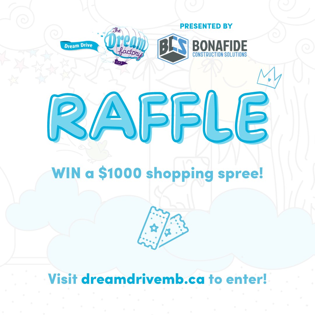 Enter our Dream Drive Raffle 🎟 In 2020, we met nearly 50 NEW Dream Families. Right now nearly 80 Dreams waiting to come true. We need your help to make it happen! Your chance at winning will help make more dreams come true this year👉 Get your tickets at dreamdrivemb.ca