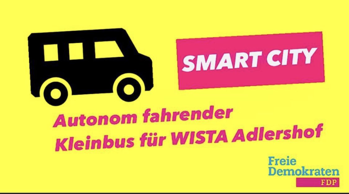 FrankeJeanot's tweet photo. Unser Antrag für einen autonom fahrenden Kleinbus mit #Wasserstoffantrieb in  #Adlershof wurde im Stadtentwicklungsausschuss mit Stimmen  von SPD, Linke und CDU positiv befunden. 

Am 6. Mai wird abschließend in der BVV darüber entschieden. 

#Treptow #Köpenick #FDP #Berlin https://t.co/1iiQaVxWuE