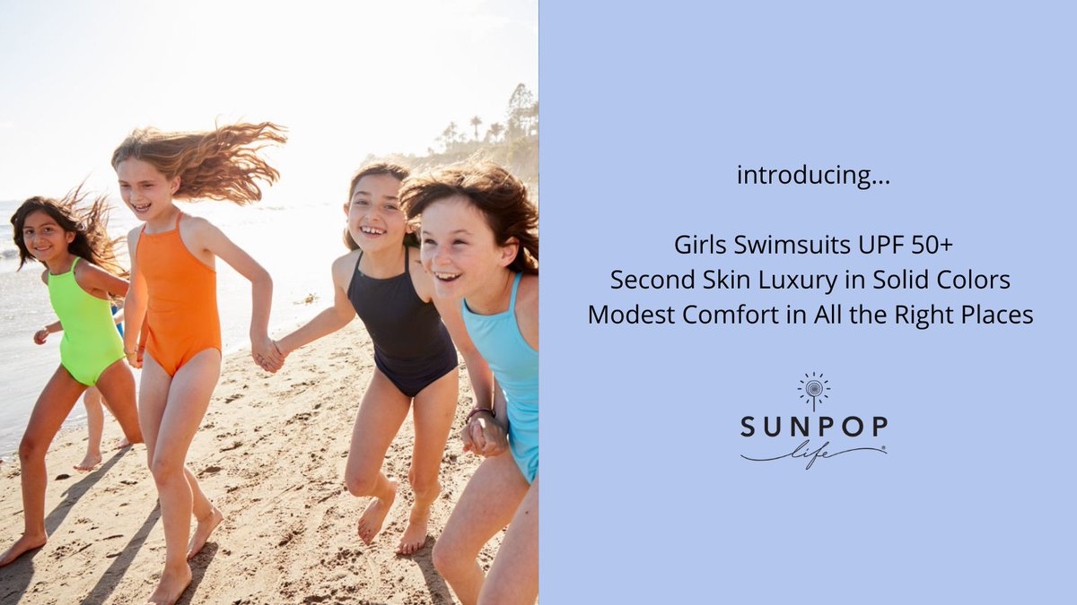 SunPopLife's tweet photo. Sun Pop Life® Swimwear for Girls of all skin colors and body shapes. Designed to support her every movement and evolving female form with an amazing shaping fabric. #sunpoplife #upfswimswear #girlsswimsuits #girlsbathingsuits #modestswimwear #swimsuitsforgirls #girlswimwear https://t.co/0phjXQxbwh