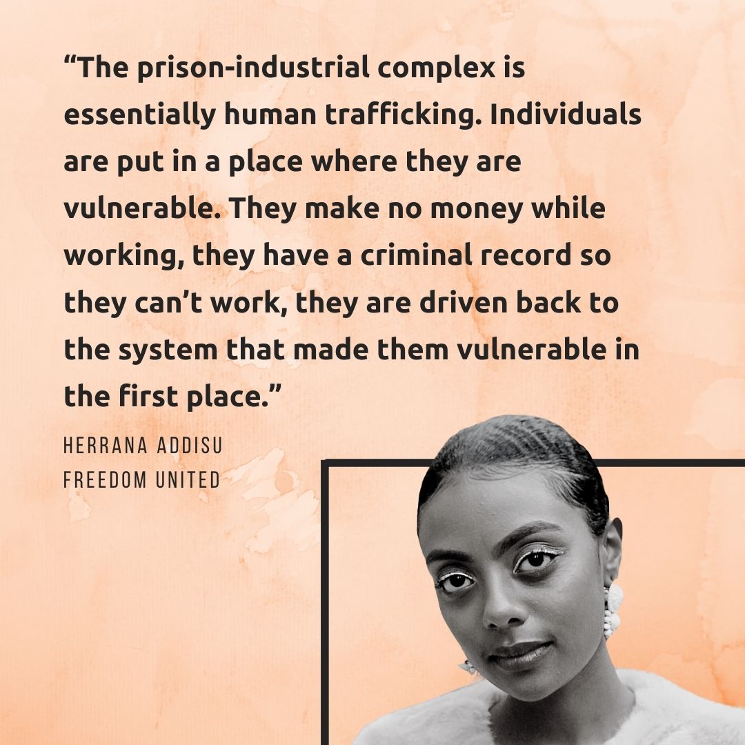 freedomunitedHQ's tweet photo. Did you miss watch our Instagram live w/@bebetterbelmont ?
Watch the conversation w/@HerranaA & @safaraparrott and learn how Freedom United is taking action to #EndPrisonLabor and challenging the #PrisonIndustrialComplex
https://t.co/LfIRtSu99J https://t.co/fbjwC85QPt