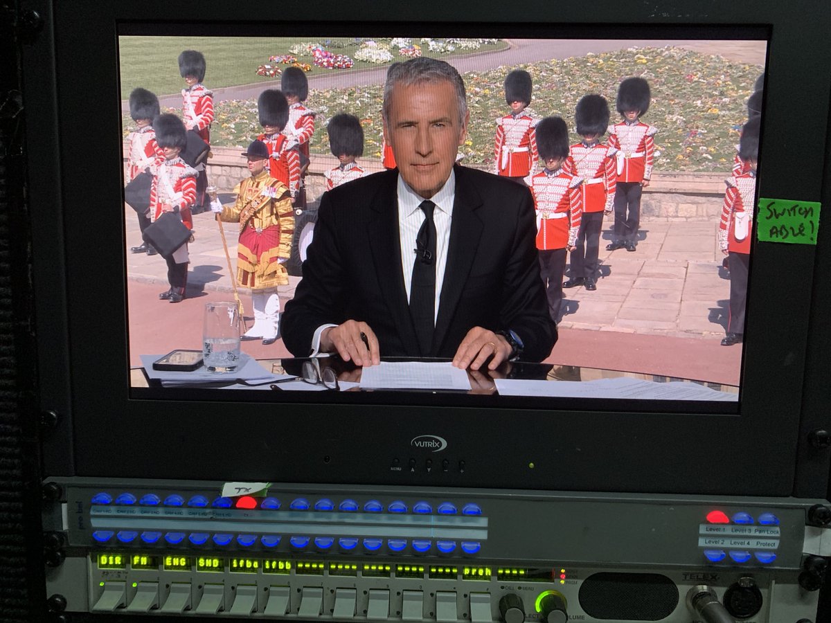 NeonBroadcast's tweet photo. So very proud to be part of @SkyNews   coverage of the funeral of @PhilipHRH three remote cameras in a studio overlooking the chapel with @AlastairBruce_ @DermotMurnaghan and @SkyRhiannon all covid safe https://t.co/OtPgxC51Gg