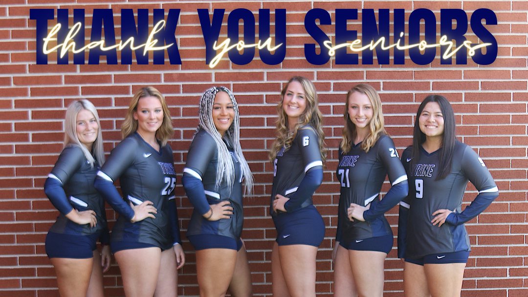 Words cannot describe what these young ladies have done for our program the last four years! Thank you is not enough! #FamilyForever #TrineVB