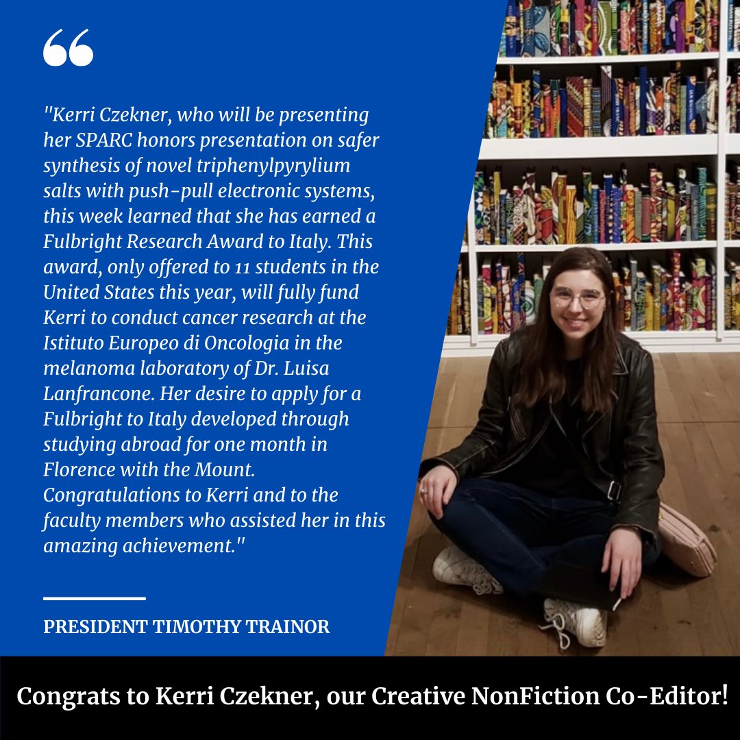 Congrats to Kerri Czekner, our Creative NonFiction Co-Editor, for winning a Fulbright Research Award!
