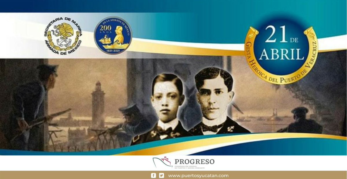 PuertosYucatan's tweet image. @PuertosYucatan conmemora el CVII Aniversario de la Gesta Heroica del Puerto de Veracruz del 21 de abril de 1914 y jura de bandera de los cadetes de la Heroica Escuela Naval Militar.

#APIPRO
🇲🇽⚓