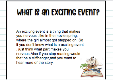 track_miss's tweet image. If you haven't watched the short film "Spring" we highly suggest it! It helped us to really think about how we feel during the exciting events of movies and stories. So we could explain in our own words what an exciting event is. #learningthroughfilm #grade3 #literacy @VEWhdsb