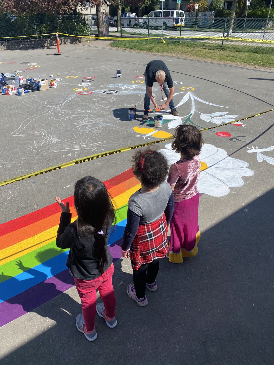 Our students cheering on the incredibly talented VSB painters as they work on our new sensory pathway. <a href="/VSB39/">Vancouver School Board</a>