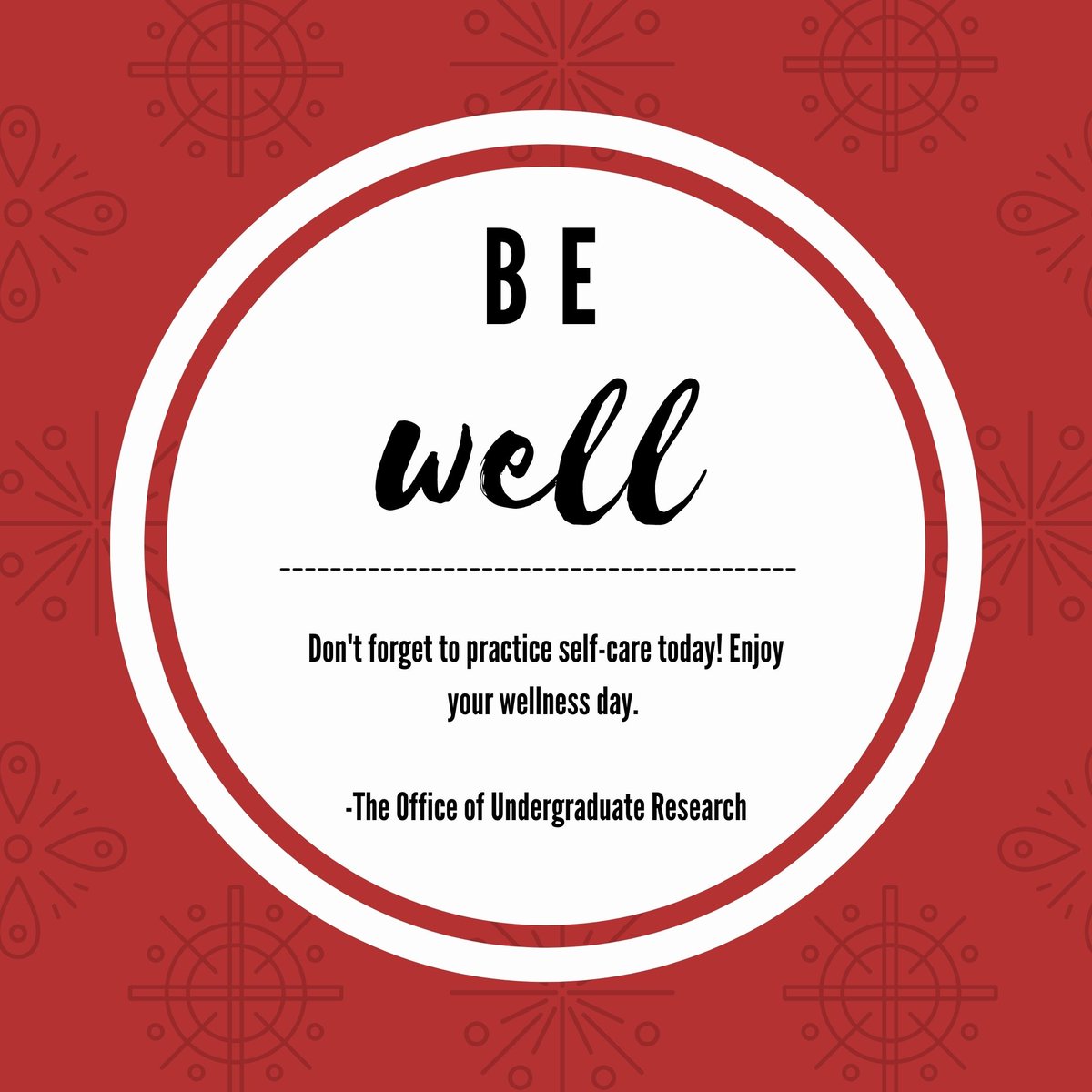 Enjoy your final wellness day of the semester, Gamecocks! Enjoy the sunshine, read a book, and practice self-care today. You deserve it! ❤️

sc.edu/our - our@sc.edu - (803) 777-1141