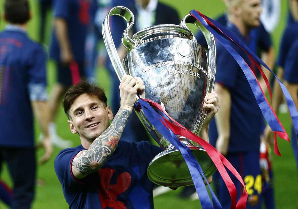 14/15 - Lionel Messi wins his fourth Champions League as Barcelona win the final 1-3 against Juventus.