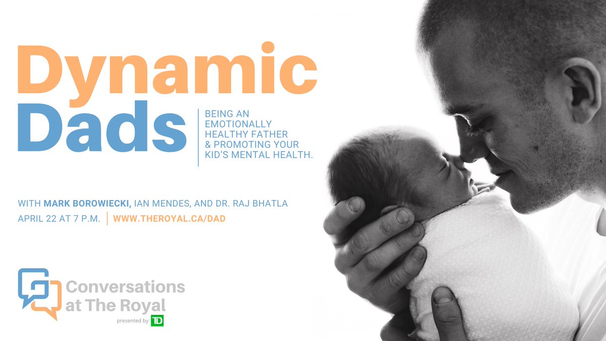 TheRoyalMHC's tweet photo. Dynamic Dads is tomorrow! 🥳
Join @ian_mendes, Dr. Bhatla, & Mark Borowiecki of the @PredsNHL for a conversation about how an emotionally healthy father can improve their mental health, their partner's, and that of their kids.
Register free: https://t.co/ueUoDHMqlw #DynamicDads https://t.co/BROO3YIBzV