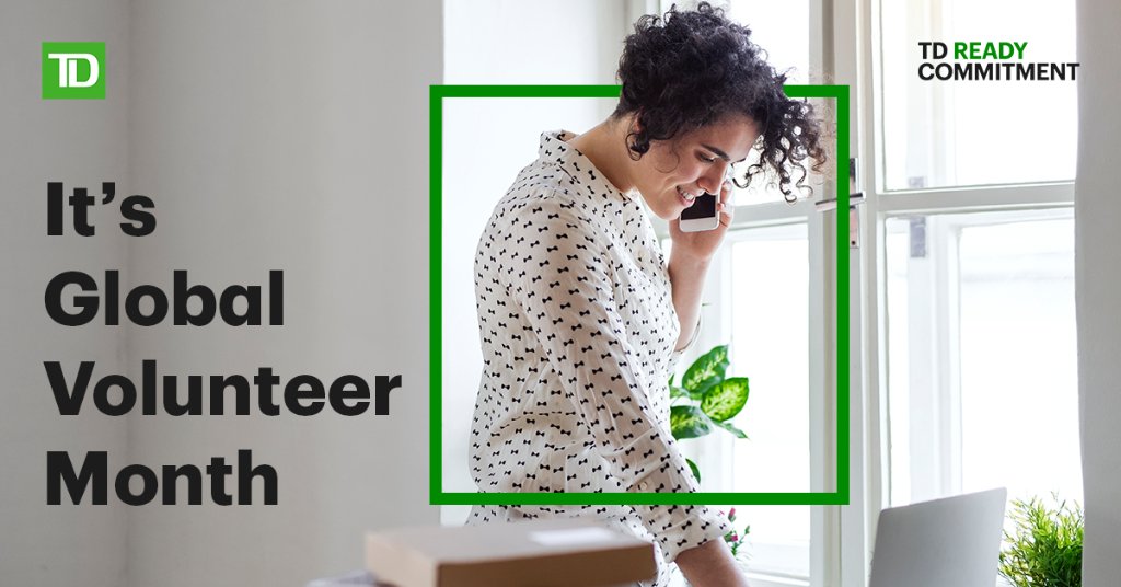 Happy Global Volunteer Month!  This April, we're celebrating TD colleagues who participated in over 80,000 hours of volunteering across North America in 2020. It's just one of the ways we're helping build a more inclusive and sustainable tomorrow #TDReadyCommitment