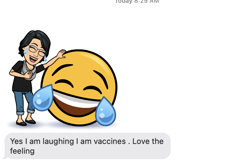 My mom got her second shot.