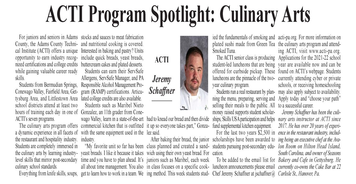 Our Culinary Arts Teacher has made a difficult year the best for his students.  They have been doing curbside pick-up luncheons all year long!