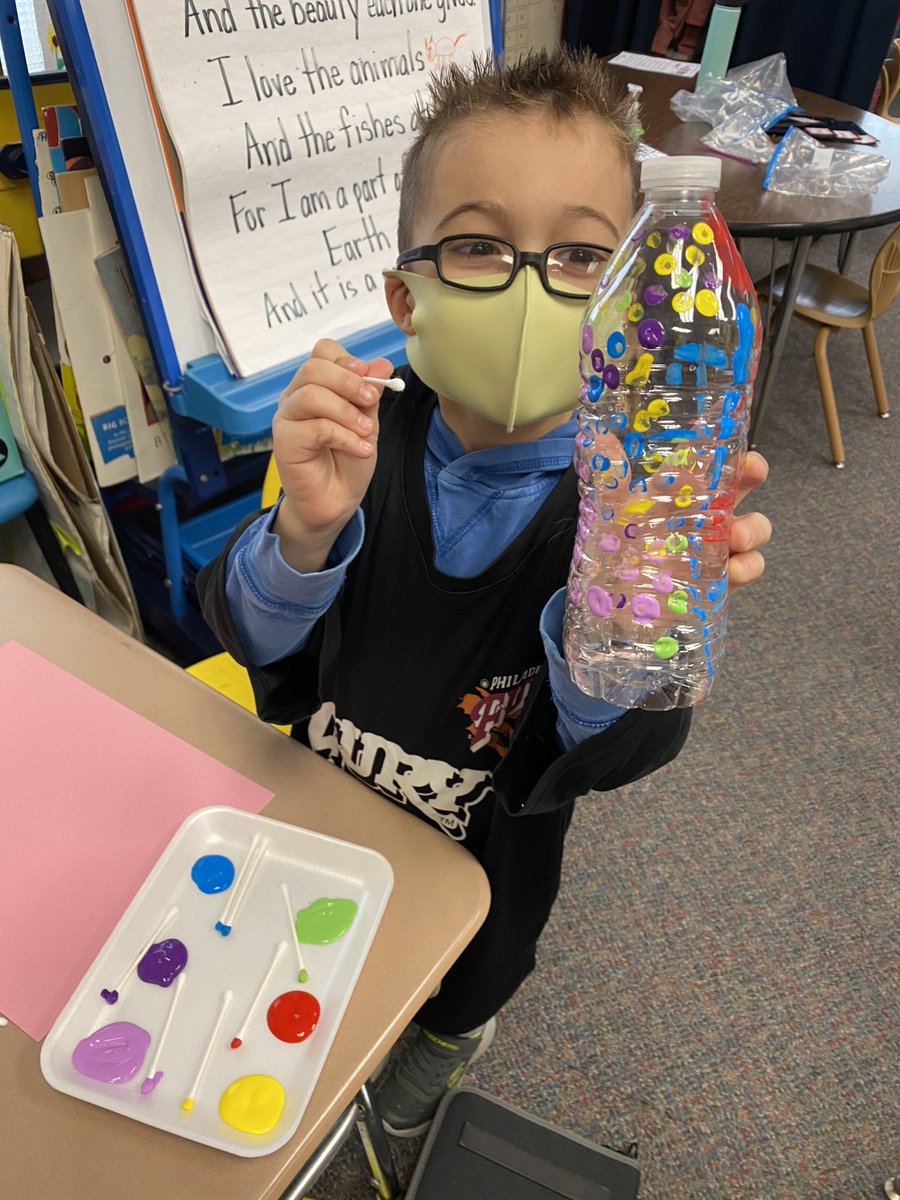 CPCougars's tweet photo. Our CP Kindergarten students have been working on some fun Earth Day projects. They reused water bottles to turn them into painted watering cans! How beautiful! @MTPSchools https://t.co/dFbquj3c69