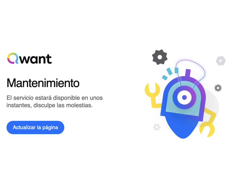 hey, <a href="/QwantCom/">Qwant</a> <a href="/Qwant_FR/">Qwant</a> 3 out of 2 searches end up on an error page. It started happening after the new version you launched some days ago.