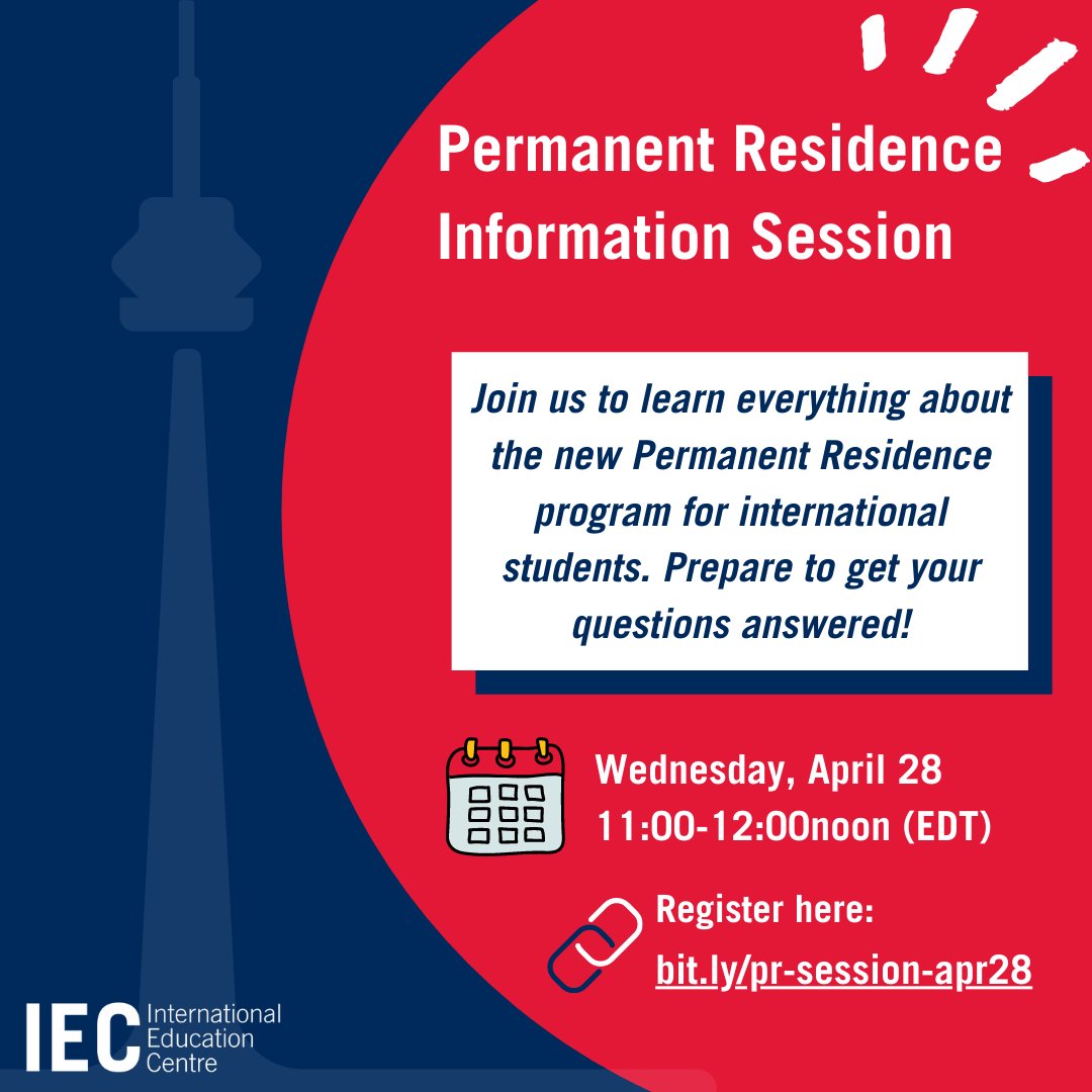 UTMIEC's tweet photo. Join us to learn everything about the new Permanent Residence program for international students. Prepare to get your questions answered!

https://t.co/9dHrn9tUCR https://t.co/TR3lOc5oCf