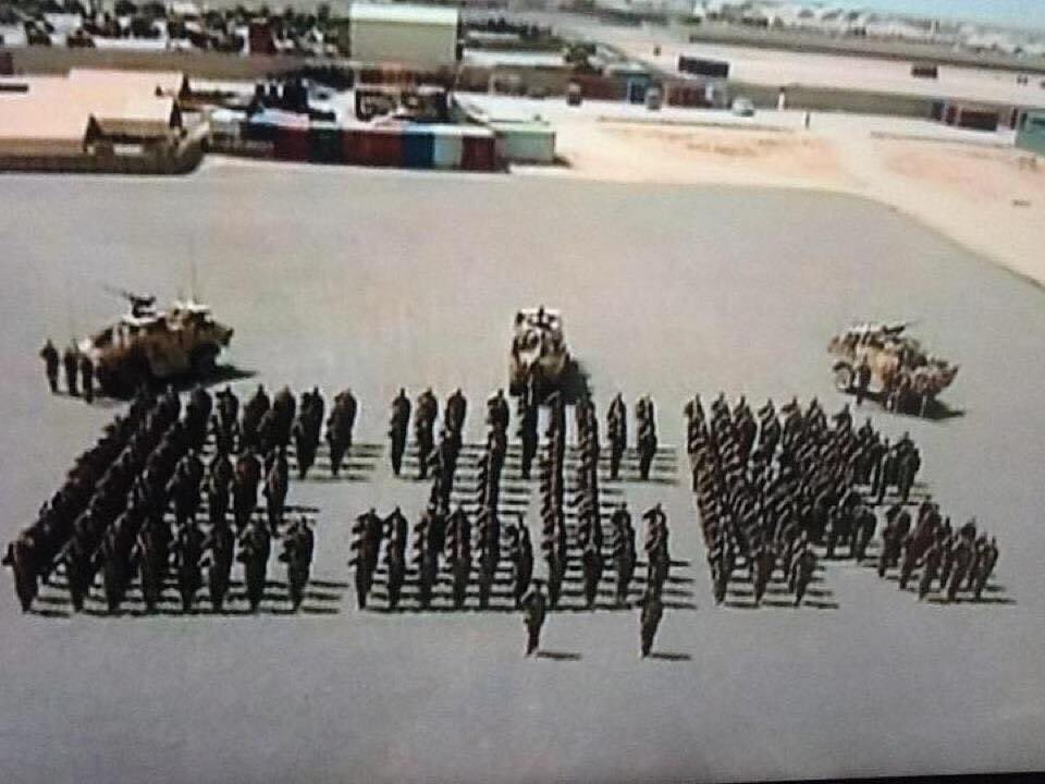Was proud to be apart of this in Afghanistan in 2012 to wish HM QE2 a Happy Birthday HAPPY BIRTHDAY MA’AM
