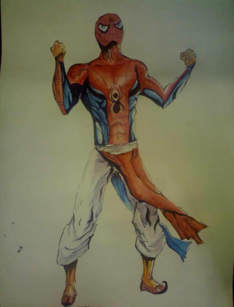 My 1st watercolor work. 
Done this almost 8 year ago. 
#spiderman #indianspiderman
 #copy #india @PrachiBJP 
@abhineetpradhan @D1511 @SpiderMan @abhisromil @know_manasa