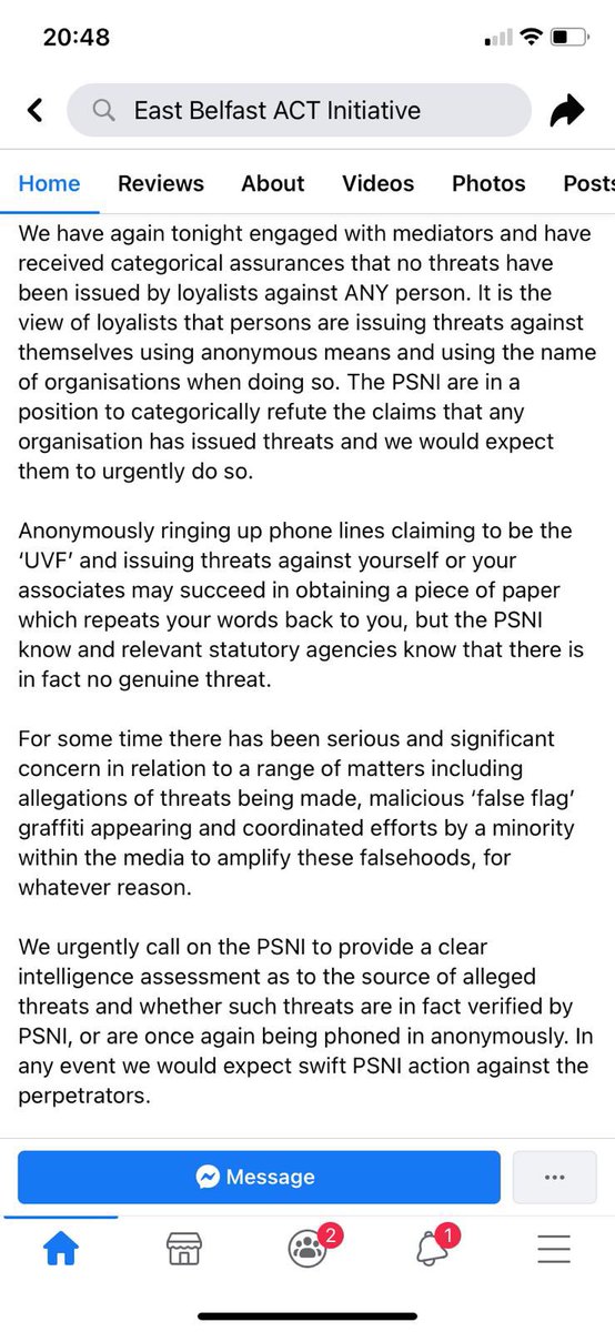 Disgusted by this UVF linked community group statement, minutes after an anonymous account accused me of being involved in the distressing and disgusting graffiti against myself. I won’t be intimidated or bullied for my reporting on the criminal cartel that is EB UVF.