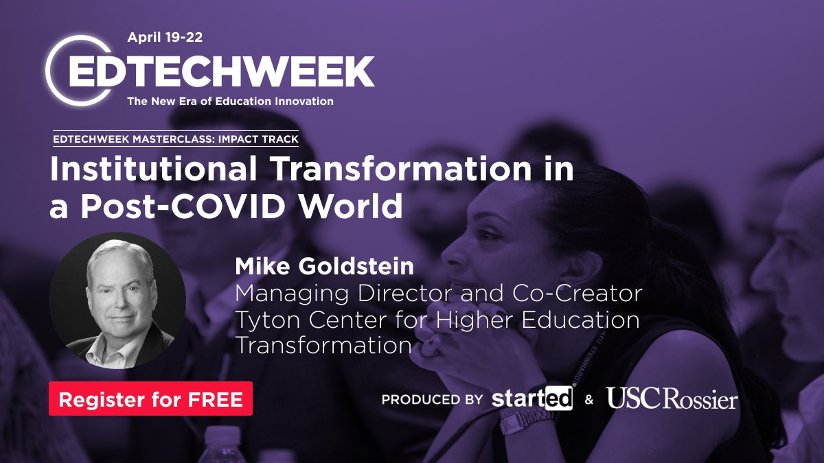 I’m presenting tomorrow at EdTechWeek. 5:30 pm EDT. register for free and find me under Speakers