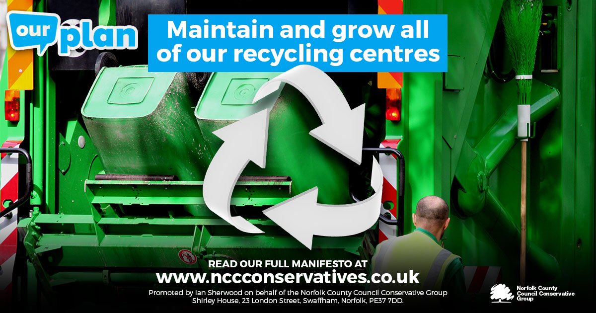 Our ambitious plan is for Norfolk to be one of the greenest counties in the country. We will maintain ALL of our recycling centres and invest in many new facilities. Don’t forget to vote for your local Conservative Candidate on May 6th nccconservatives.co.uk/norfolk-conser…