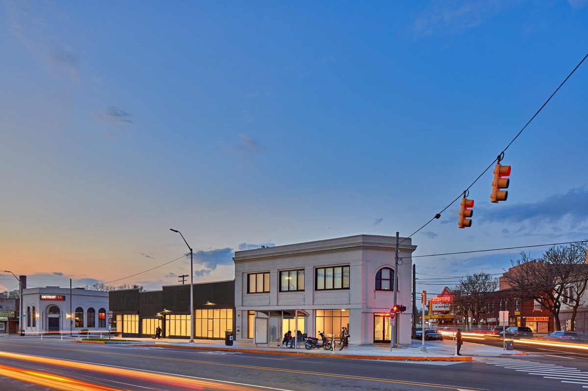 Our design of The Obama in Northwest Detroit’s Old Redford neighborhood thoughtfully adapts a formerly derelict bank building into much-needed affordable housing and space to support local entrepreneurs. Photo by @jasonckeen #affordablehousing