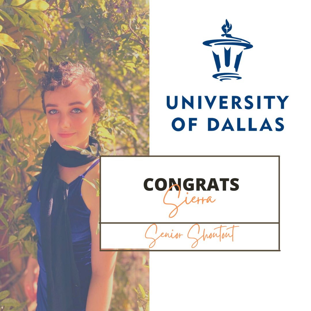 Congrats to Sierra who will be attending @universityofdallas in the fall! We are so proud of you! #SeniorShoutOut @mules2college @AHHSmules @AHISD @WeGoPublic