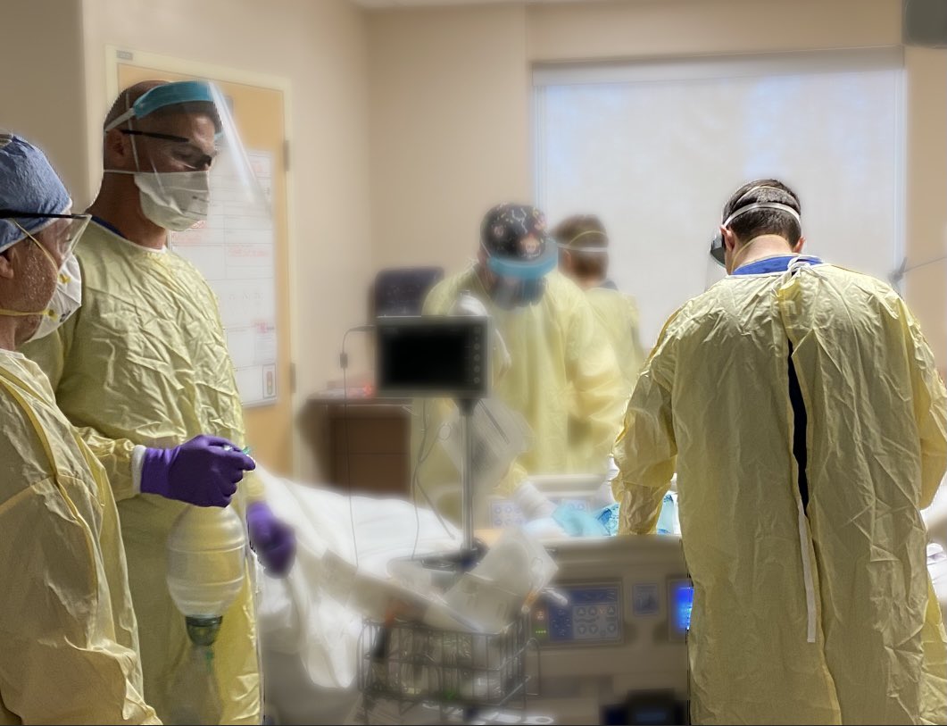 Think Wave 3 of this pandemic isn’t that bad? A month ago, @TeamRVH was caring for 3 COVID patients. Today, we have 53. Spoke with an ICU doc today who confessed “I’m scared. This is catastrophic.” Please, please follow all public health measures.