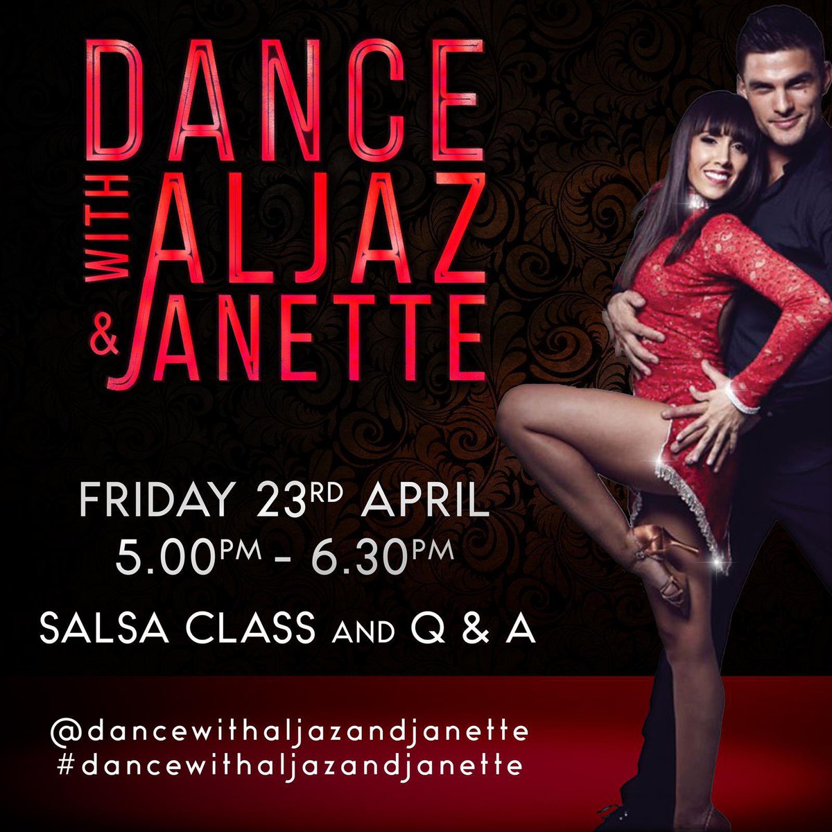 Join us this Friday for our Slasa Class. I can’t wait! <a href="/JManrara/">Janette Manrara</a> #dancewithaljazandjanette #salsa #dance
