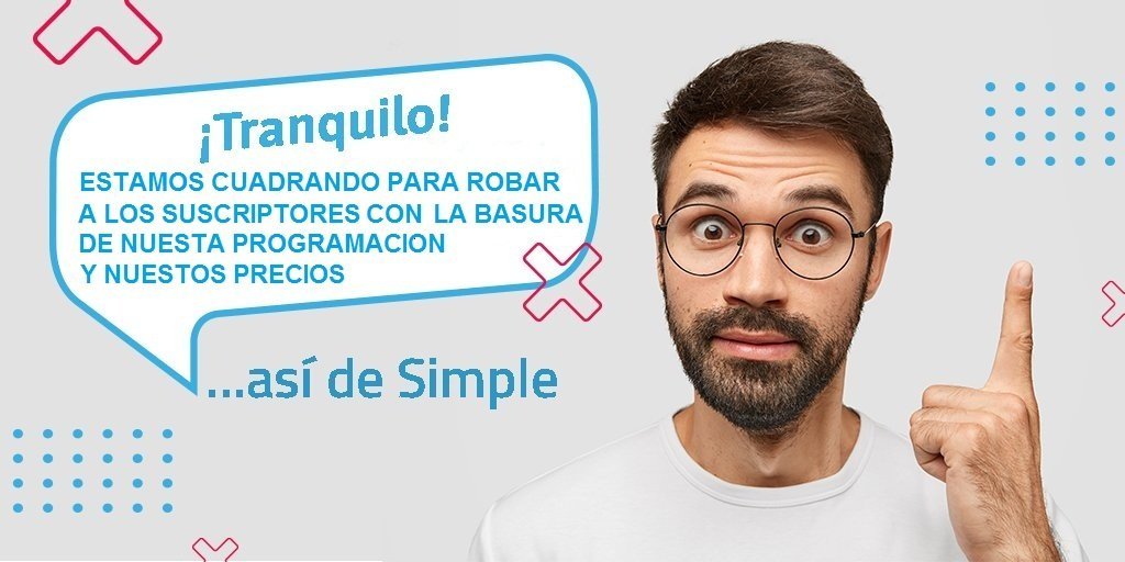 AxiomaReport's tweet photo. Intercable y SimpleTV con protección y licencia del Madurismo estafan y roban a usuarios con tarifas dolarizadas y pésimo servicio, son múltiples denuncias contra estas empresas de enchufados cuya única función pareciera ser el de lavar dinero y blanquear capitales #SimpleEstafa https://t.co/y05KeHiIYD
