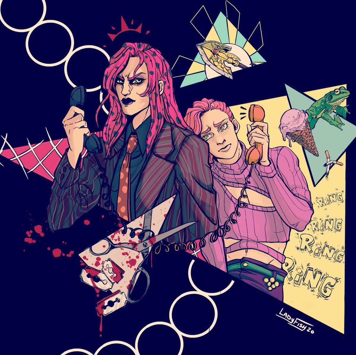 LittleLadyFish's tweet image. Aw. This is awesome!  I'm Sonja. A hobby artist from the potato state and I love doodling Jojo's, Fanart and TTRPG related OC's! &amp;lt;3  Shout outs to @NomDaGuerrotype @RoseandSpice @katrinatheokay