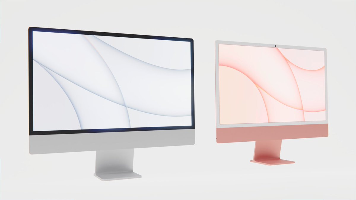TConceptcreator's tweet image. At first I wasn&apos;t sure about the new iMac design, so I made it more like a traditional iMac and I can&apos;t decide which one I prefer. The white Bezels are growing on me