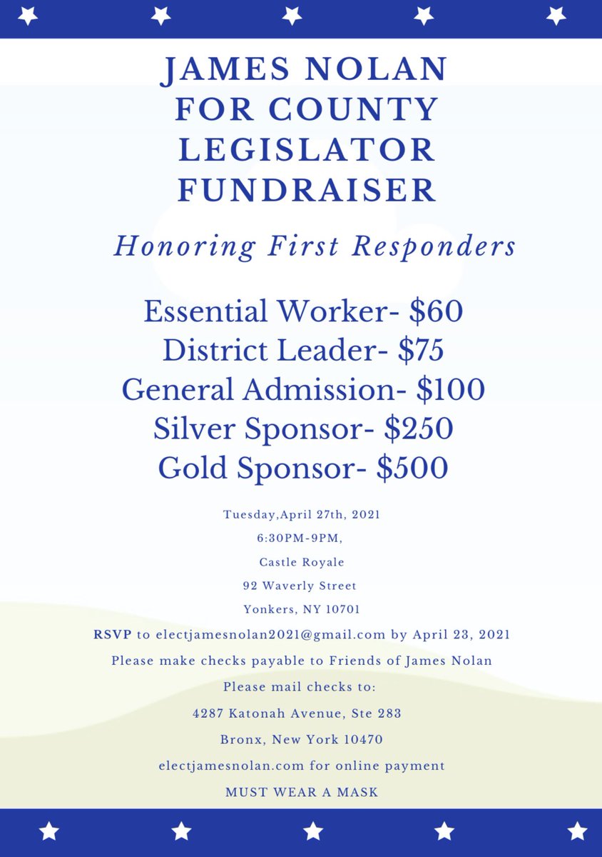JamesNolanNY's tweet photo. This Tuesday 4/27 at Castle Royal please come join us as we honor first responders!

@JamesNolan121 https://t.co/VNZrYWp9aN https://t.co/j1eKkGfqRg
