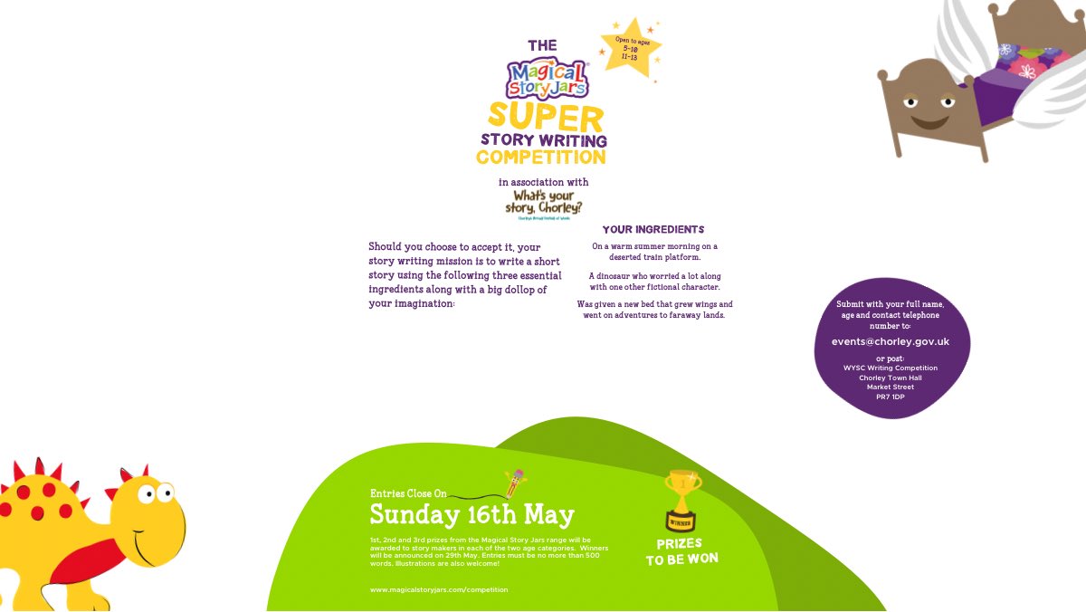 MagicalStoryJar's tweet photo. As a part of this years #WhatsYourStoryChorley festival of words, we’re excited to be bringing you our super story writing competition.  Don’t delay and start writing today!  Follow the link for more details: https://t.co/xI0pBaJUAN ✏️🗯💫 #creativewriting #kidlit https://t.co/MNKwFDwZ1G